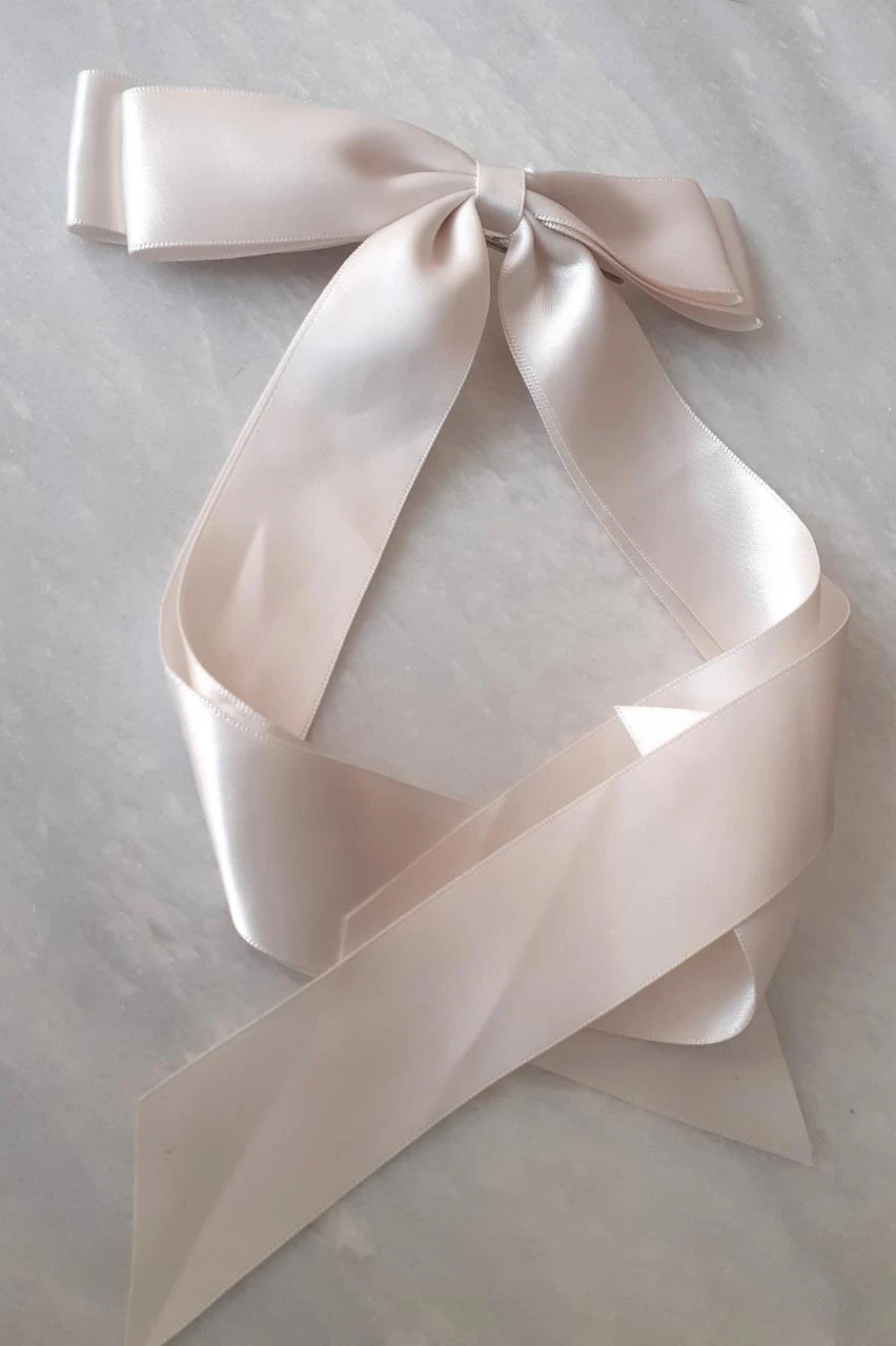 haarspeld coquette crème witte strik